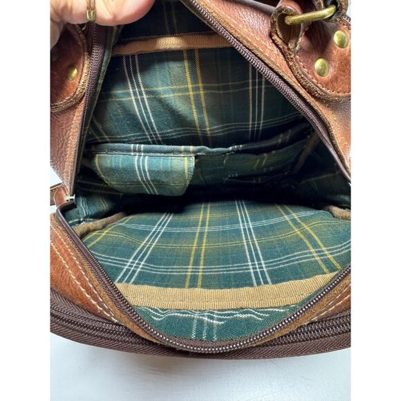 Vintage Duluth Trading Co Lifetime Brown Patina Leather Satchel Crossbody Bag - Picture 2 of 12